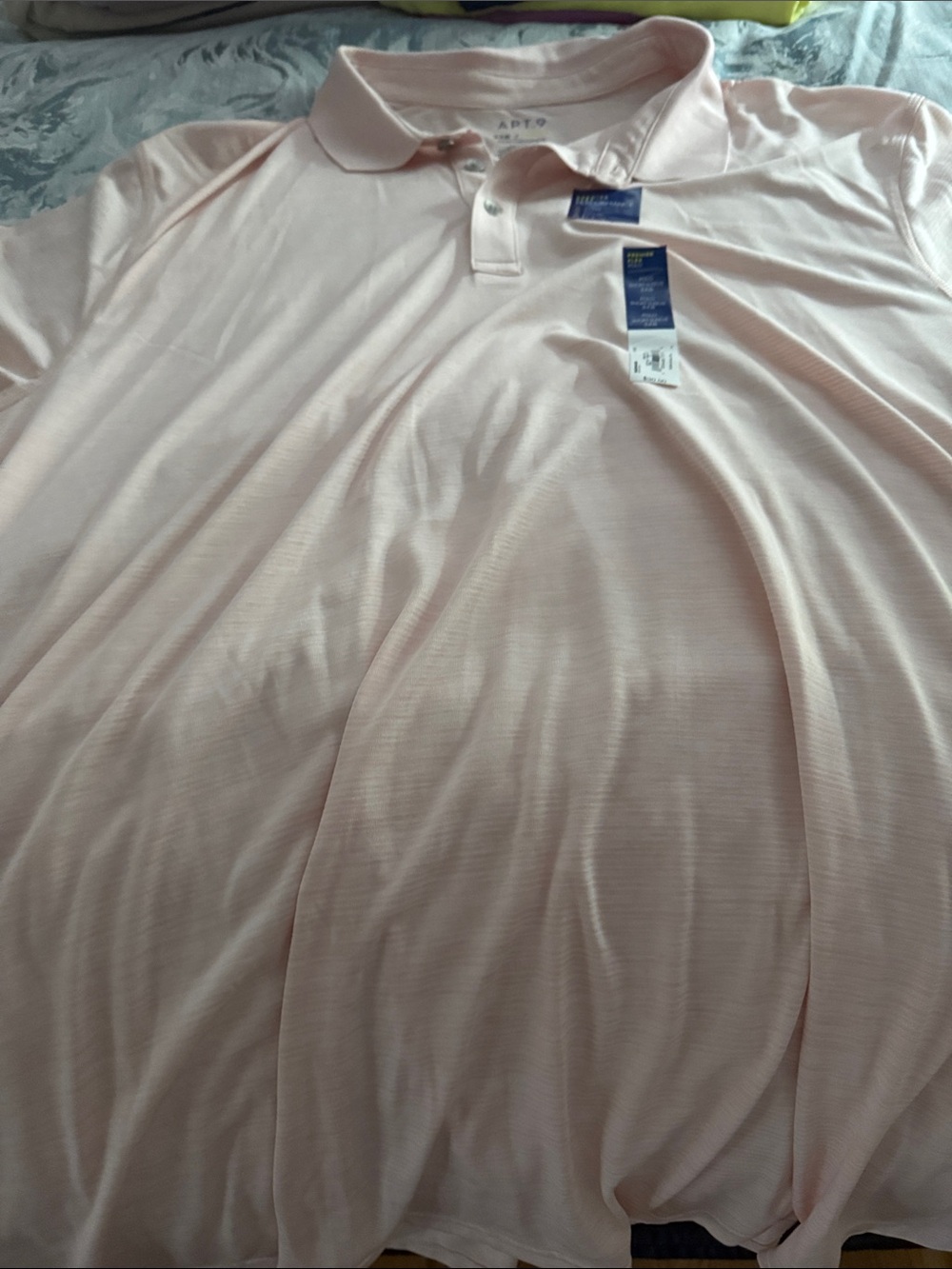 NWT-Apt. 9 Men's Pale Pink Polo Shirt